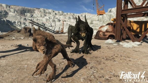  Новые скриншоты фан-ремейка New Vegas на движке Fallout 4 показали киберпса и монстров пустоши 